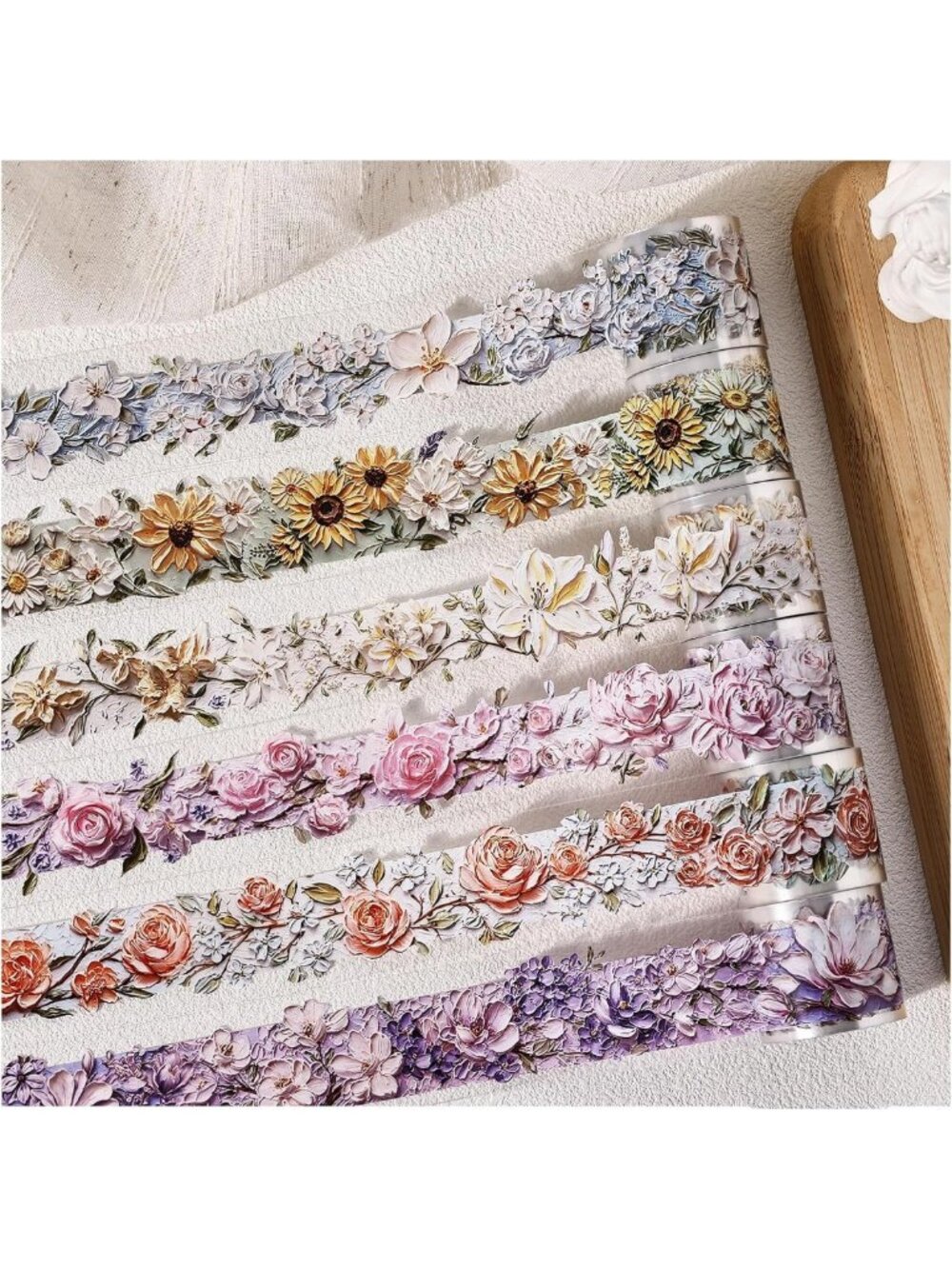 Flower PET Tape Stickers for Scrapbooking & Journaling Supplies - Cute Craft